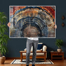 Abstract Tree Ring Wall Art Canvas Print – Colorful Framed