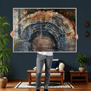 Framed Tree Ring Wall Art - Abstract Colorful Tree Ring Wall