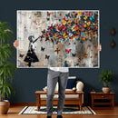 Butterfly Girl Wall Art – Vibrant Street Style Canvas Print,