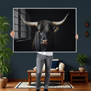 Majestic Longhorn Bull Wall Art Canvas Print – Dark by MyGreatCanvas | Canvas Wall Art Prints | Photo Prints & Wall Decor