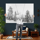 Ski Lift Wall Art – Framed Snowy Mountain Canvas Artwork by MyGreatCanvas | Canvas Wall Art Prints | Photo Prints & Wall Decor
