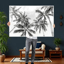 Black and White Palm Wall Art Canvas Print – Framed