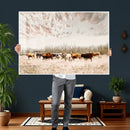 Longhorn Cattle Wall Art Canvas Print – Framed Texas Ranch