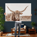 Longhorn Cow Wall Art Canvas Print – Framed Texas Ranch