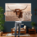 Texas Longhorn Cow Canvas Wall Art, Majestic Bull and Rustic by MyGreatCanvas | Canvas Wall Art Prints | Photo Prints & Wall Decor