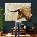 Rustic Longhorn Bull Wall Art Canvas Print – Vintage Western by MyGreatCanvas | Canvas Wall Art Prints | Photo Prints & Wall Decor