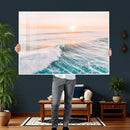 Sunset Surfing Wall Art Canvas Print, Ocean Wave Surfer with by MyGreatCanvas | Canvas Wall Art Prints | Photo Prints & Wall Decor