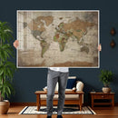 World Map Canvas Print – Framed Travel Map Wall Art for by MyGreatCanvas | Canvas Wall Art Prints | Photo Prints & Wall Decor