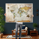 Personalized World Map Canvas Print – Colorful Watercolor by MyGreatCanvas | Canvas Wall Art Prints | Photo Prints & Wall Decor