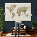 Detailed World Map Wall Art Canvas Print by MyGreatCanvas | Canvas Wall Art Prints | Photo Prints & Wall Decor
