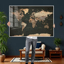 Vintage World Map Canvas Wall Art – Framed Travel Map for by MyGreatCanvas | Canvas Wall Art Prints | Photo Prints & Wall Decor