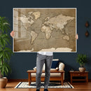 World Map Wall Art Canvas Print, Framed Map Art Picture by MyGreatCanvas | Canvas Wall Art Prints | Photo Prints & Wall Decor