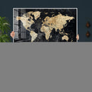 Framed Large World Map Wall Art Canvas Print for Living Room by MyGreatCanvas | Canvas Wall Art Prints | Photo Prints & Wall Decor