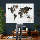 Large World Map Canvas Print – Framed Travel Map Wall Art