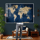World Map Canvas Print – Framed Travel Map Wall Art for