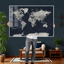 Colorful Watercolor World Map Canvas Print – Vibrant Framed