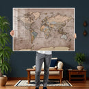 Grunge World Map Canvas Wall Art - Vintage Aged World Map by MyGreatCanvas | Canvas Wall Art Prints | Photo Prints & Wall Decor