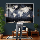 Vintage World Map Canvas Wall Art – Antique Triptych Map