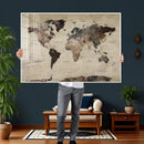 World Map Canvas Print – Detailed Map of the World Adventure