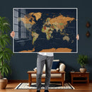 Modern World Map Canvas Print – Framed Detailed Map of the by MyGreatCanvas | Canvas Wall Art Prints | Photo Prints & Wall Decor