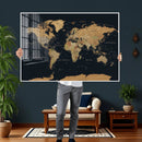 Vintage World Map Earth Globe Countries Oceans Continents by MyGreatCanvas | Canvas Wall Art Prints | Photo Prints & Wall Decor