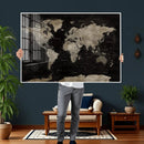 Detailed World Map Wall Art Print - Large Framed World Map