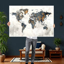 World Map Wall Art Canvas Print for Office Wall Decor by MyGreatCanvas | Canvas Wall Art Prints | Photo Prints & Wall Decor