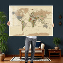 Extra Large World Map Canvas Print – Detailed Map of the by MyGreatCanvas | Canvas Wall Art Prints | Photo Prints & Wall Decor