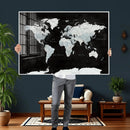 World Map Canvas Print – Framed Push Pin Wall Art, Color by MyGreatCanvas | Canvas Wall Art Prints | Photo Prints & Wall Decor