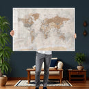 Detailed World Map Wall Art Canvas Print for Home and Office Decor by MyGreatCanvas | Canvas Wall Art Prints | Photo Prints & Wall Decor