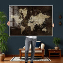 Blue World Map Canvas Wall Art – Framed Modern Travel Map by MyGreatCanvas | Canvas Wall Art Prints | Photo Prints & Wall Decor