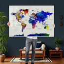 Vintage World Map Canvas Wall Art – Framed Travel Map with by MyGreatCanvas | Canvas Wall Art Prints | Photo Prints & Wall Decor