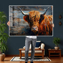 Highland Cow Wall Art Canvas Print, Abstract Rustic Farm by MyGreatCanvas | Canvas Wall Art Prints | Photo Prints & Wall Decor