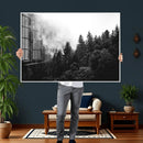 Black White Forest Wall Art Canvas Print, Misty Pine Tree by MyGreatCanvas | Canvas Wall Art Prints | Photo Prints & Wall Decor