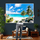 Barbados Beach Wall Art Canvas Print, Palm Tree Ocean by MyGreatCanvas | Canvas Wall Art Prints | Photo Prints & Wall Decor