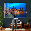 Boston Wall Art Canvas Print, Boston City Downtown Night by MyGreatCanvas | Canvas Wall Art Prints | Photo Prints & Wall Decor