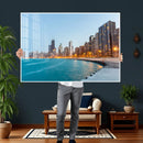 Chicago Wall Art Canvas Print, Chicago City Downtown Night by MyGreatCanvas | Canvas Wall Art Prints | Photo Prints & Wall Decor