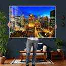 Chicago Wall Art Canvas Print - Chicago City Downtown Night by MyGreatCanvas | Canvas Wall Art Prints | Photo Prints & Wall Decor