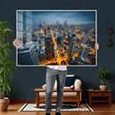 Chicago Wall Art Canvas Print - Chicago City Downtown Night by MyGreatCanvas | Canvas Wall Art Prints | Photo Prints & Wall Decor