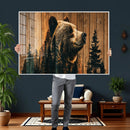Rustic Bear Wall Art Canvas Print – Woodland Wildlife by MyGreatCanvas | Canvas Wall Art Prints | Photo Prints & Wall Decor