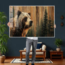 Grizzly Bear Wall Art Canvas Print, Rustic Wildlife Bear by MyGreatCanvas | Canvas Wall Art Prints | Photo Prints & Wall Decor