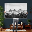 Black and White Mountain Wall Art Canvas Print, Snowy Alpine by MyGreatCanvas | Canvas Wall Art Prints | Photo Prints & Wall Decor