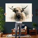 Abstract Highland Cow Wall Art Canvas Print, Rustic Farm by MyGreatCanvas | Canvas Wall Art Prints | Photo Prints & Wall Decor