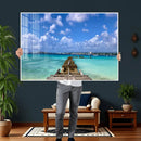 Caribbean Ocean Pier Seascape Wall Art Canvas Print, by MyGreatCanvas | Canvas Wall Art Prints | Photo Prints & Wall Decor