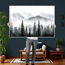 Misty Pine Forest Mountain Landscape Wall Art Canvas Print by MyGreatCanvas | Canvas Wall Art Prints | Photo Prints & Wall Decor