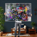 Graffiti Motorcycle Wall Art Canvas Print, Urban Street Art by MyGreatCanvas | Canvas Wall Art Prints | Photo Prints & Wall Decor