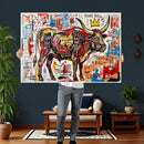 Texas Bull Wall Art Canvas Print, Abstract Graffiti Bull by MyGreatCanvas | Canvas Wall Art Prints | Photo Prints & Wall Decor