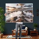 Rocky Coast Ocean Sunset Wall Art Canvas Print, Dramatic by MyGreatCanvas | Canvas Wall Art Prints | Photo Prints & Wall Decor