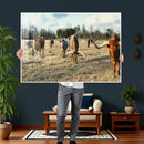 Texas Longhorn Wall Art Canvas Print, Western Ranch Cattle by MyGreatCanvas | Canvas Wall Art Prints | Photo Prints & Wall Decor