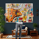 Basquiat Style Bull Graffiti Wall Art Canvas Print, Street by MyGreatCanvas | Canvas Wall Art Prints | Photo Prints & Wall Decor